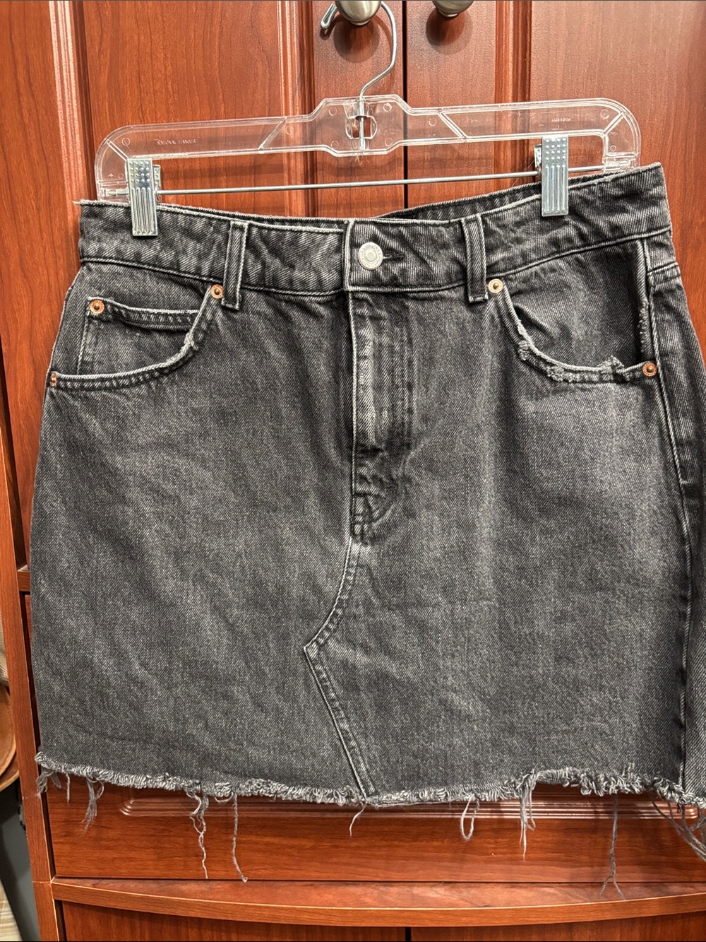 Women's topshop Distressed Black Denim Mini Skirt